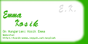 emma kosik business card